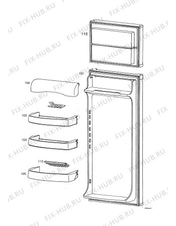 Взрыв-схема холодильника Zanussi ZRD23JB - Схема узла Door 003